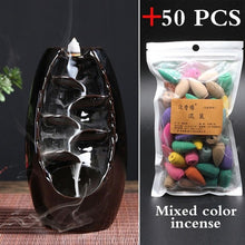 Load image into Gallery viewer, With 20Pcs Cones Free Gift Waterfall lncense Burner Ceramic Incense Holder
