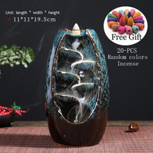 Load image into Gallery viewer, With 20Pcs Cones Free Gift Waterfall lncense Burner Ceramic Incense Holder
