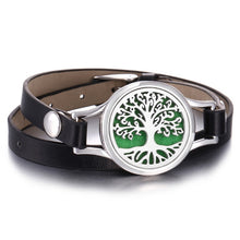 Load image into Gallery viewer, New Aroma Diffuser Bracelet Aromatherapy Essential Oil Diffuser Locket Bracelets Adjustable Genuine Leather Wrap Bracelet Women
