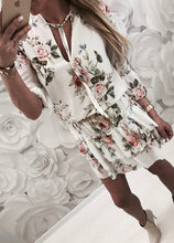 Načíst obrázek do prohlížeče Galerie, Women Dress Vintage Wrap Summer V-Neck Boho Floral Print Elegant Ladies Holiday Beach Mini Sundress Plus Size Ruffles Clothing
