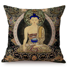 Load image into Gallery viewer, Vintage Classical Buddha Buddhism Art Decorative Pillow Cover Religion Meditation Chinese Style Home Decor Sofa Cushion Cover
