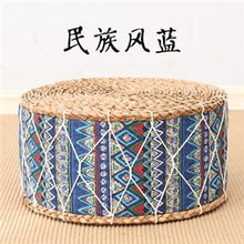 Загрузить изображение в средство просмотра галереи, Straw Round Floor Cushions Japanese Futon Meditation Cushion Thickening Circle Seat Stool
