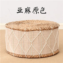 Загрузить изображение в средство просмотра галереи, Straw Round Floor Cushions Japanese Futon Meditation Cushion Thickening Circle Seat Stool
